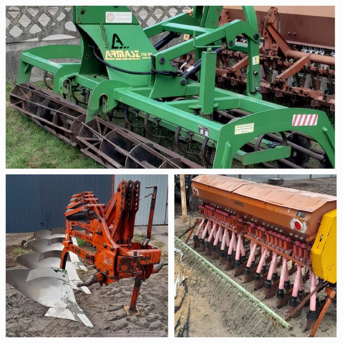 Agregat uprawowo siewny 3m pług fraudge 4 zgrabiarka kuhn rozsiewacz