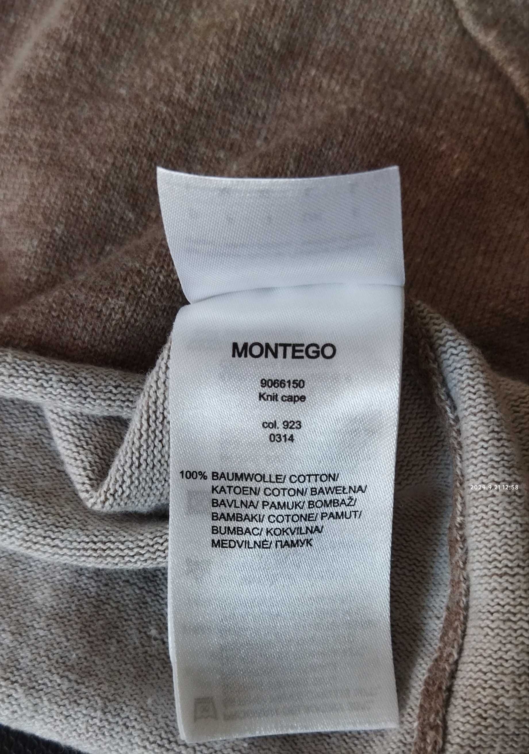 Montego Sweter, kardigan damski, luźny, bawełniany 100%, beżowy  L/40
