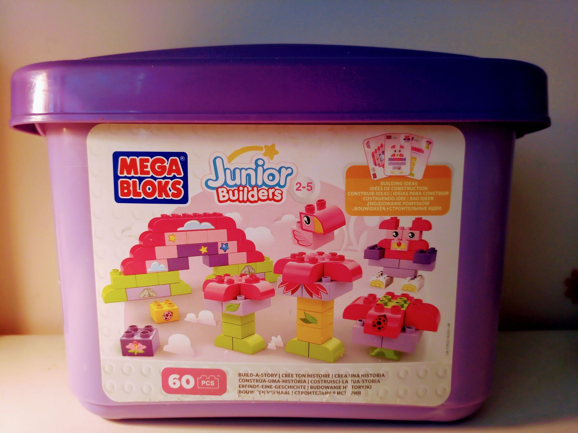 Mega Bloks Junior Builders Pudełko z Klockami Mini 60 el. fioletowe