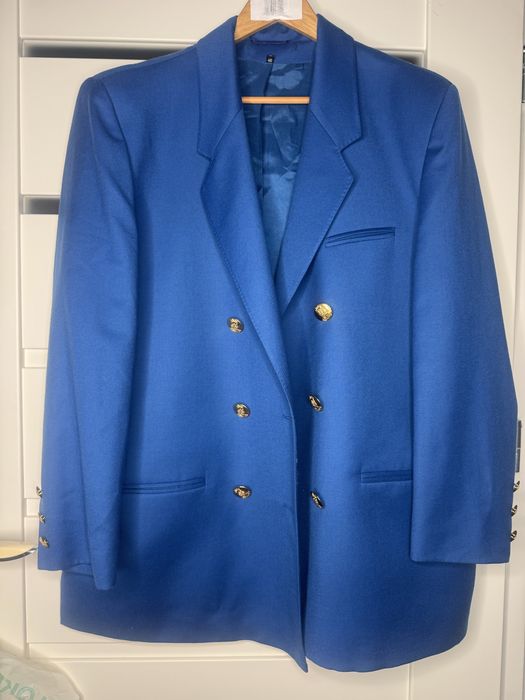 Marynarka 100 pure wool welnian granatowa niebieska