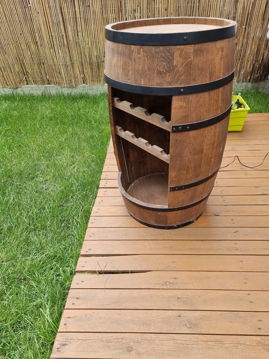 podświetlany barek beczka 80x50