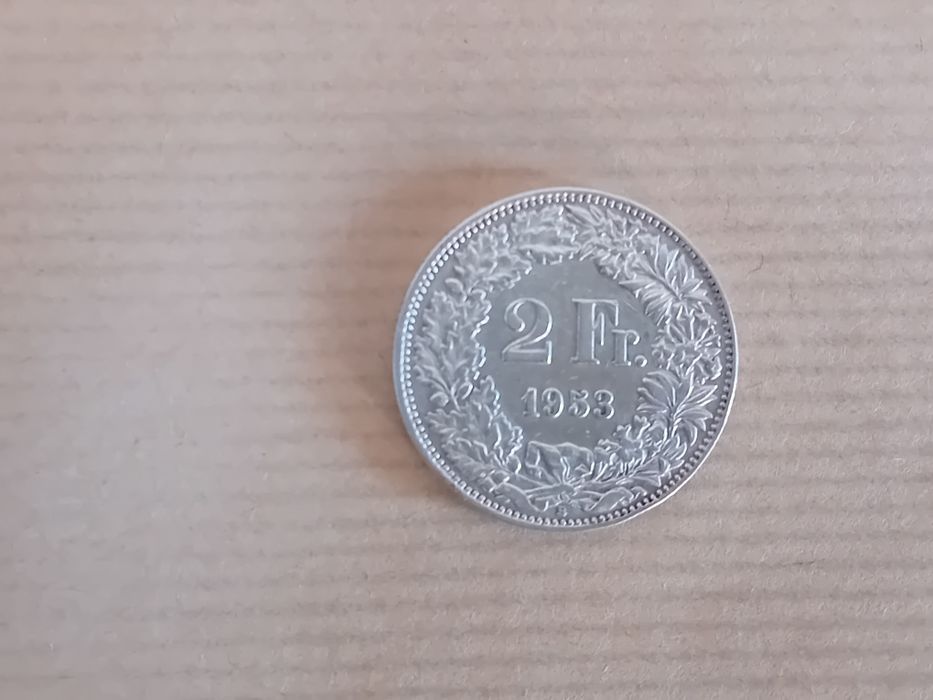 Moeda 2 Francos Suíça 1953