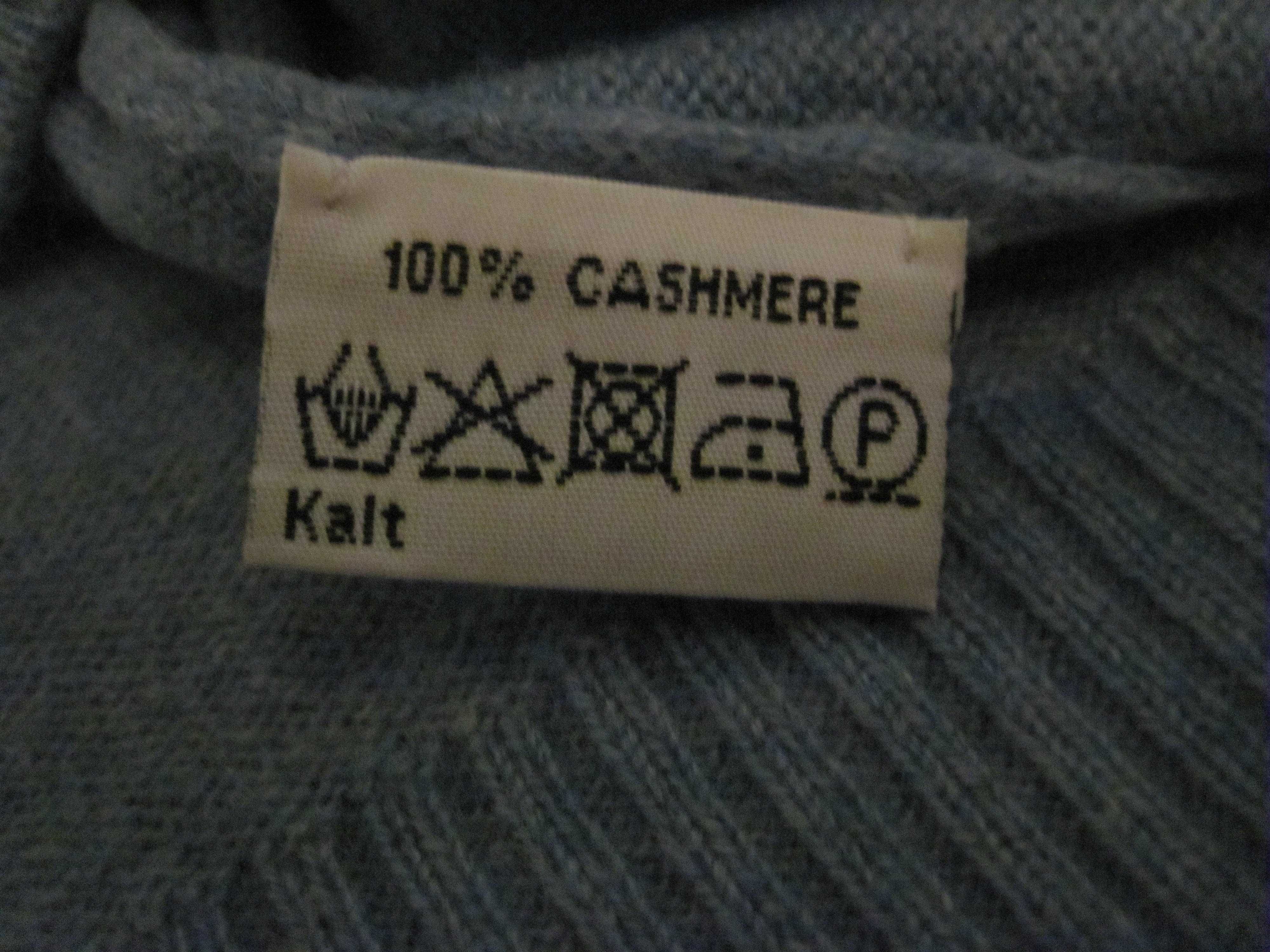 Sweter KASCHMIR 100% 38 niebiesk