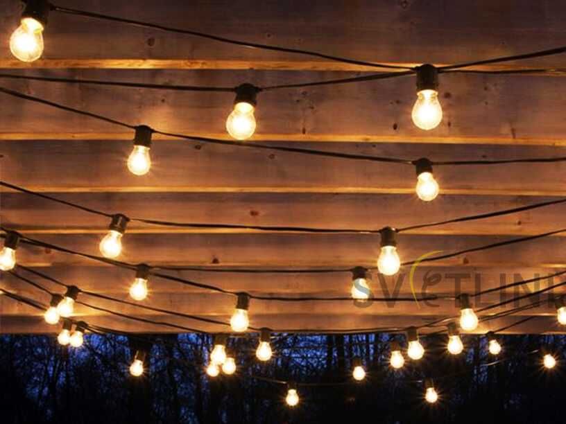 Гирлянда уличная РЕТРО Belt-Light Loft 10/5 3м/5м IP55 Уличная