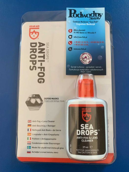 Płyn przeciw parowaniu szkieł do maski/okularów anti-fog Sea Drops37ml