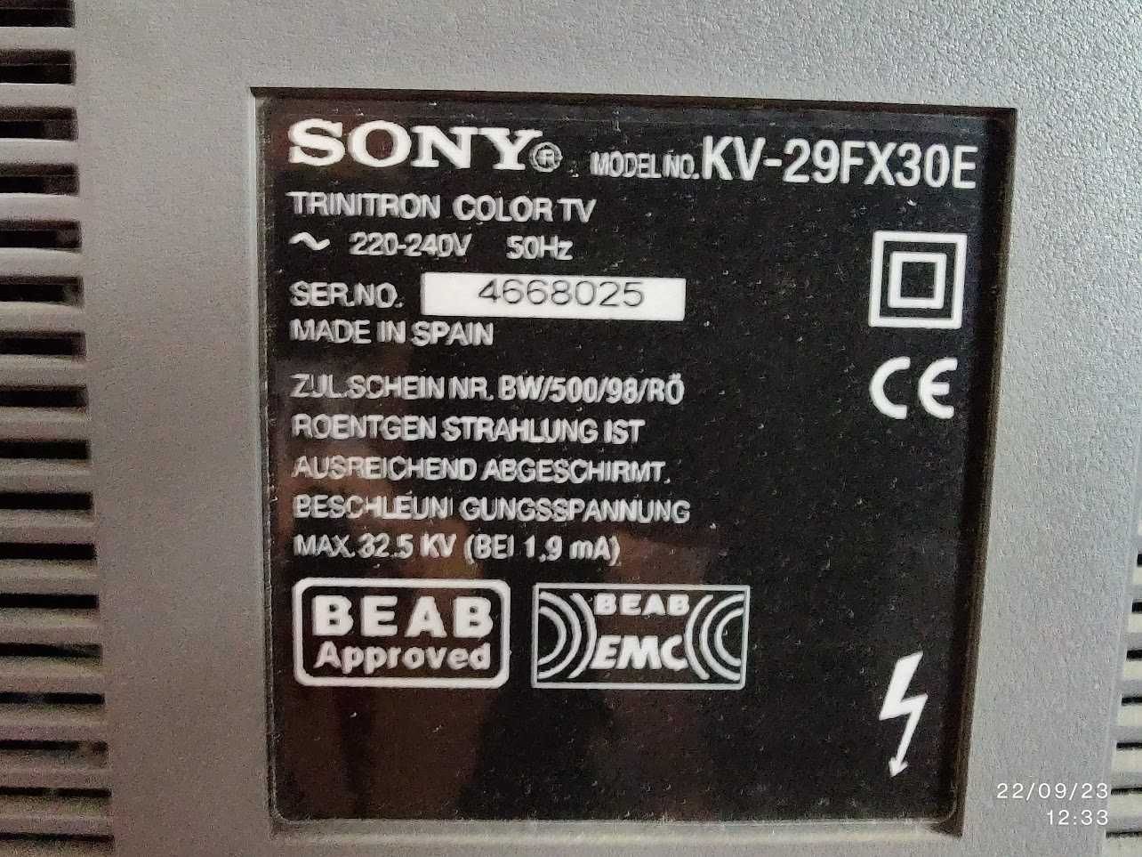 TV Cores SONY Black Trinitron KV-29FX30E