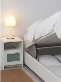 KVITSÖY IKEA cama estofada c/arrumação, Bomstad branco, 90x200 cm