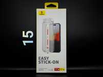 Apple iPhone 15. Защитное стекло премиум-качества с сеточкой. Baseus