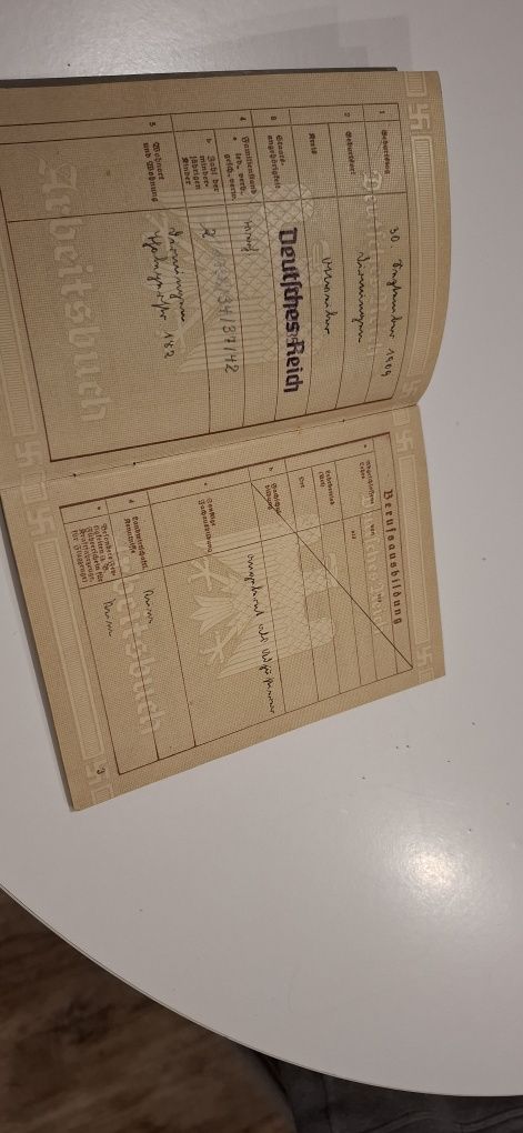 Książeczka Pracy ARBEIYBUCH III Rzesza Niemiecka II Wojna Światowa