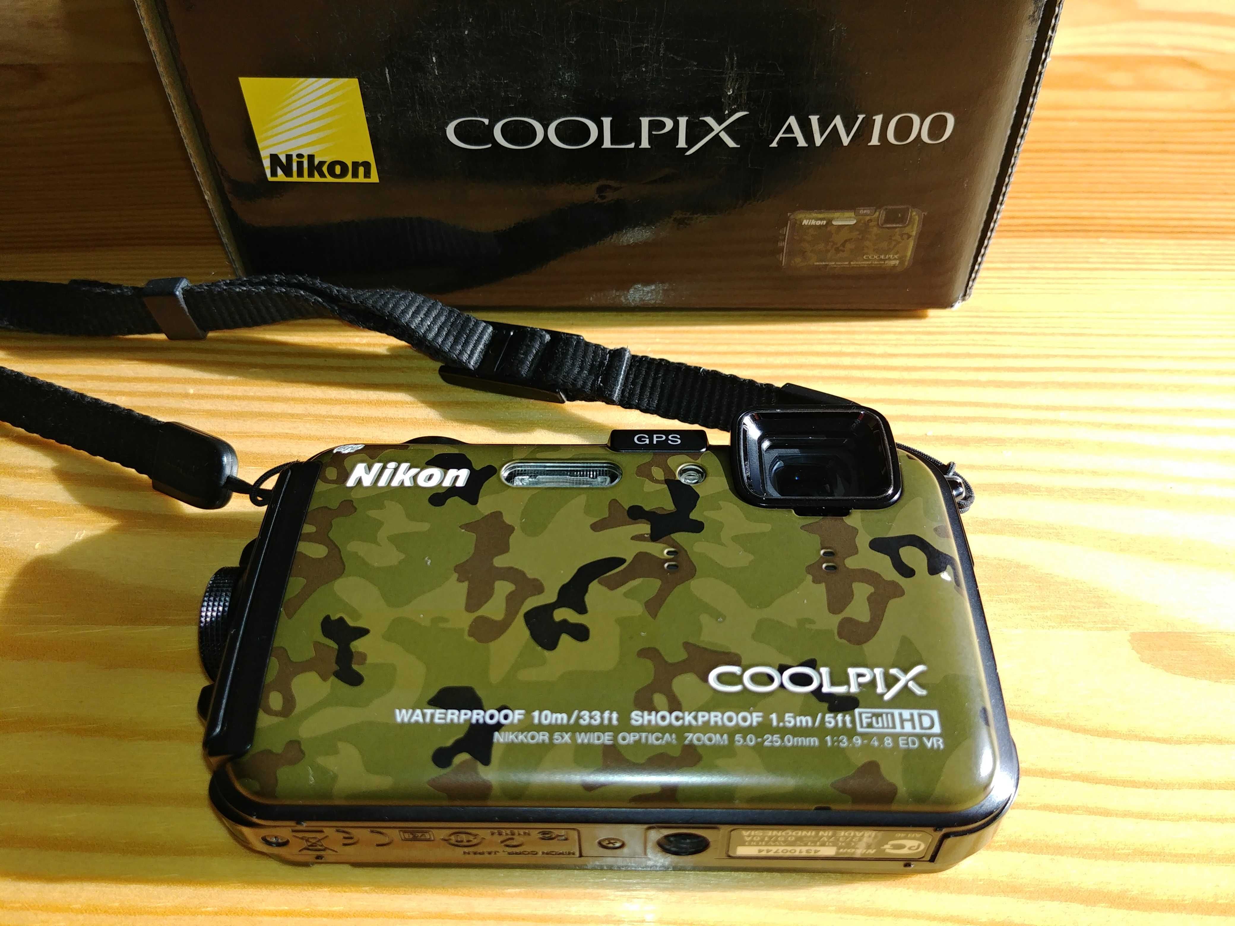 Nikon COOLPIX AW100 moro z oryginalnymi częściami i dokumentacją