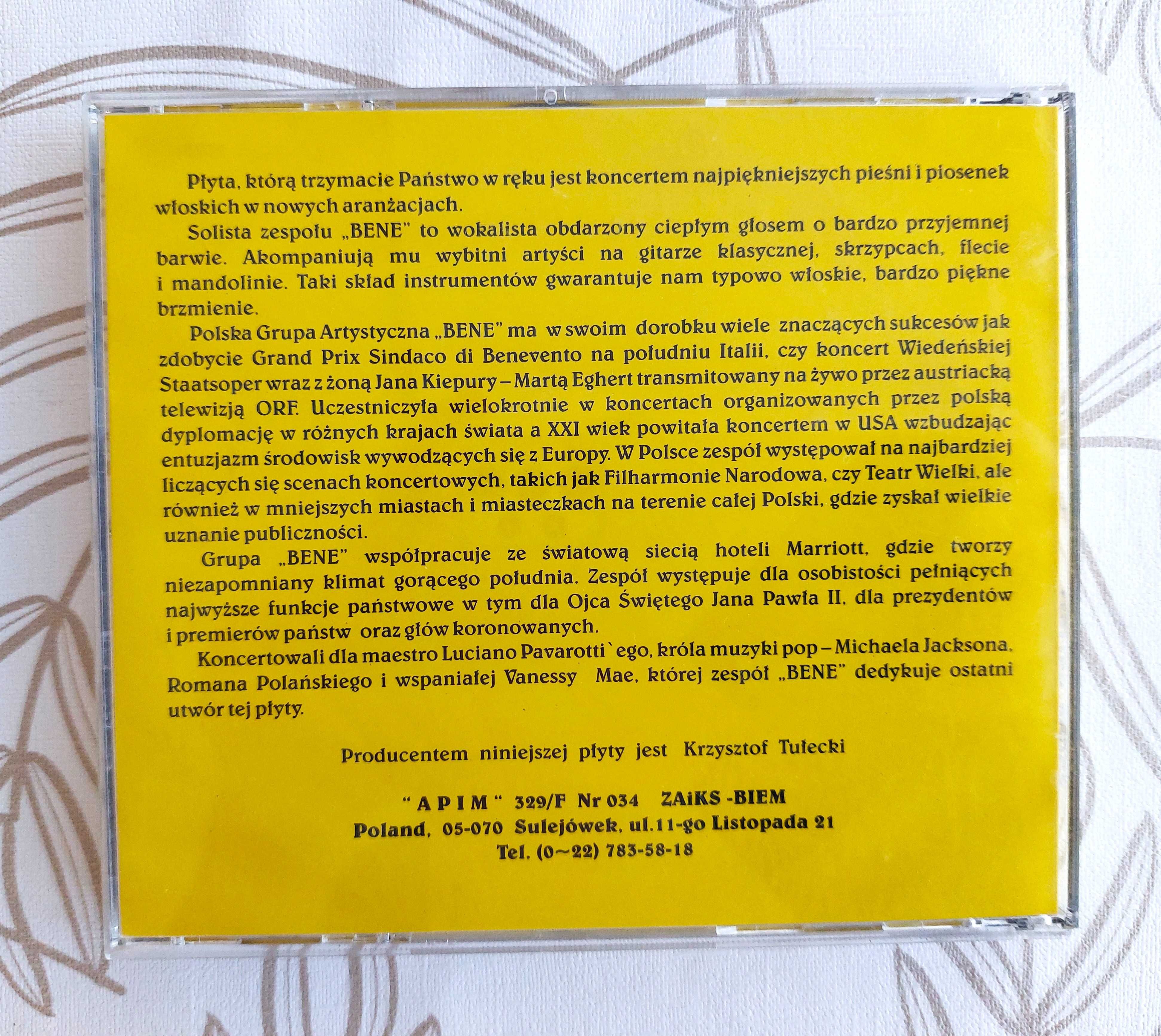Bene plyta CD wspaniała muzyka włoska