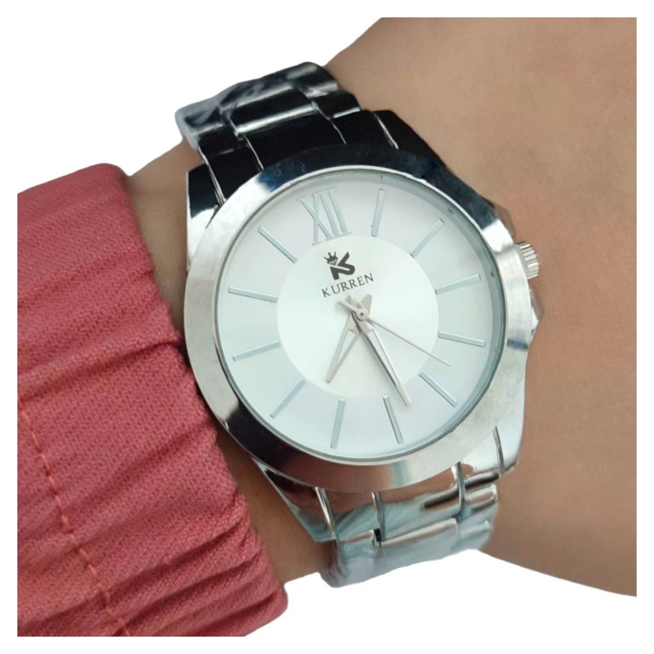 Zegarek damski na bransolecie srebrny prosty klasyczny stylowy