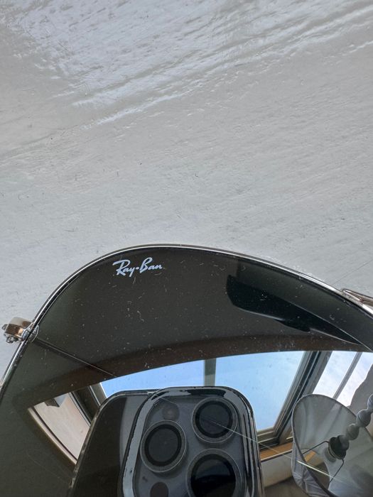 Óculos Ray-Ban aviator prateados novos