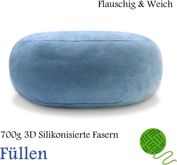 Okrągła poduszka pufa premium, minimalistyczna, aksamitna 700 g, 45 cm