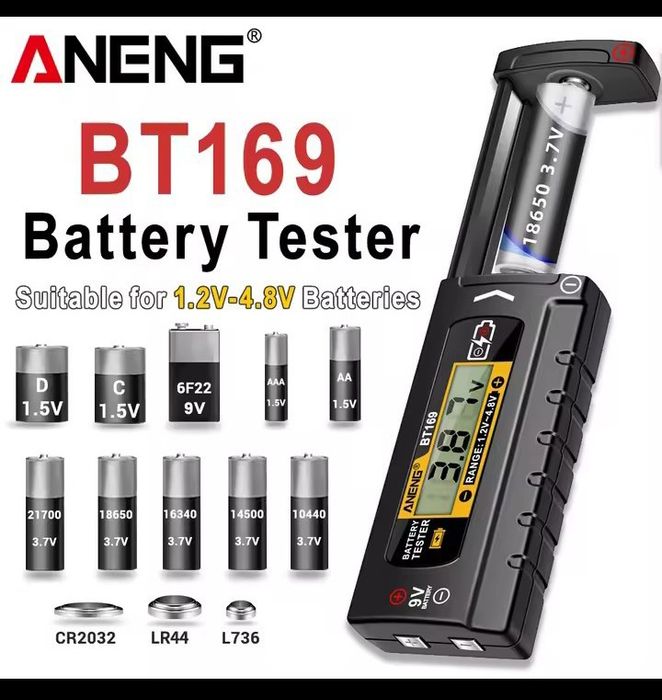 Tester miernik cyfrowy baterii każdego rodzaju.