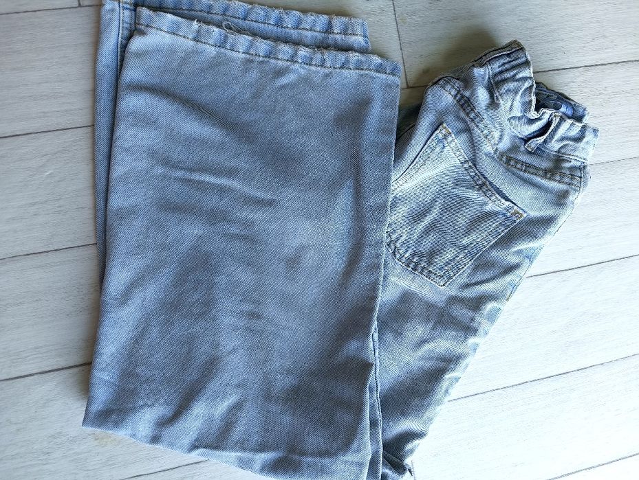 Zestaw dresy szerokie nogawki spodnie jeansy bluza 158
