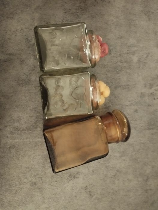 Słoiczki ozdobne PRL 3szt