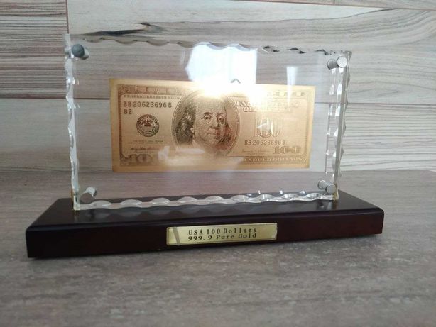 100$ (долларов) Золотая купюра сувенир