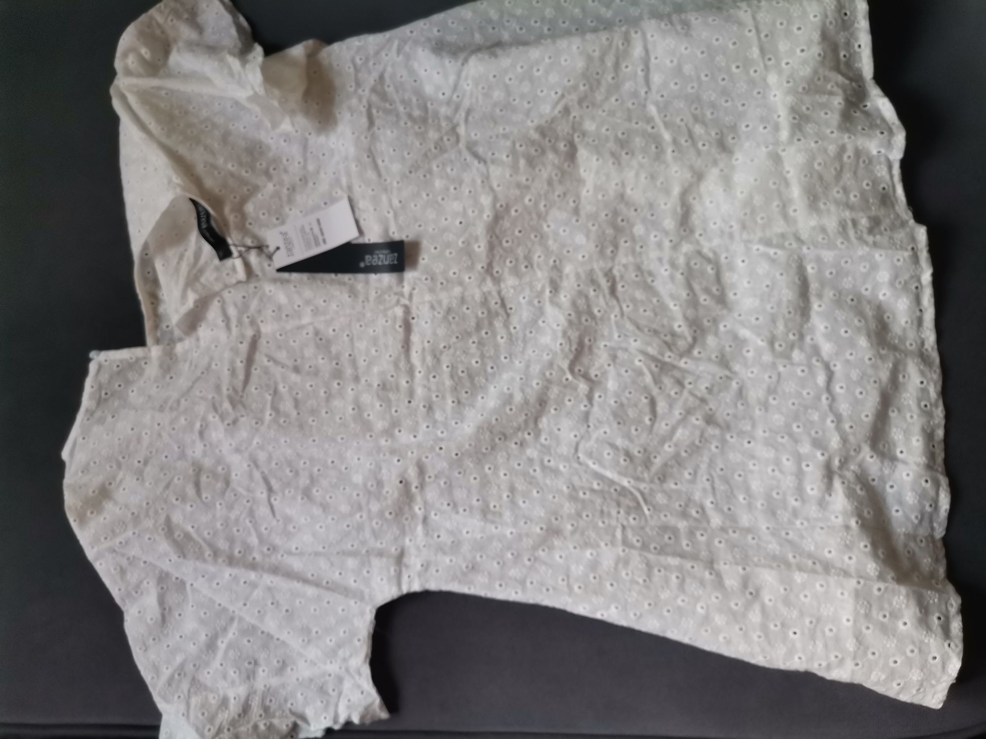 Bluzka-  tunika,  bawełna, haftowana, biała, rozm XL/ nowa