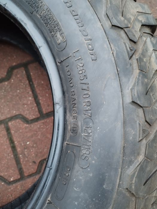 4x opony jak nowe 265/70 r17 121/118s Bfgoodrich all-terrain T/A