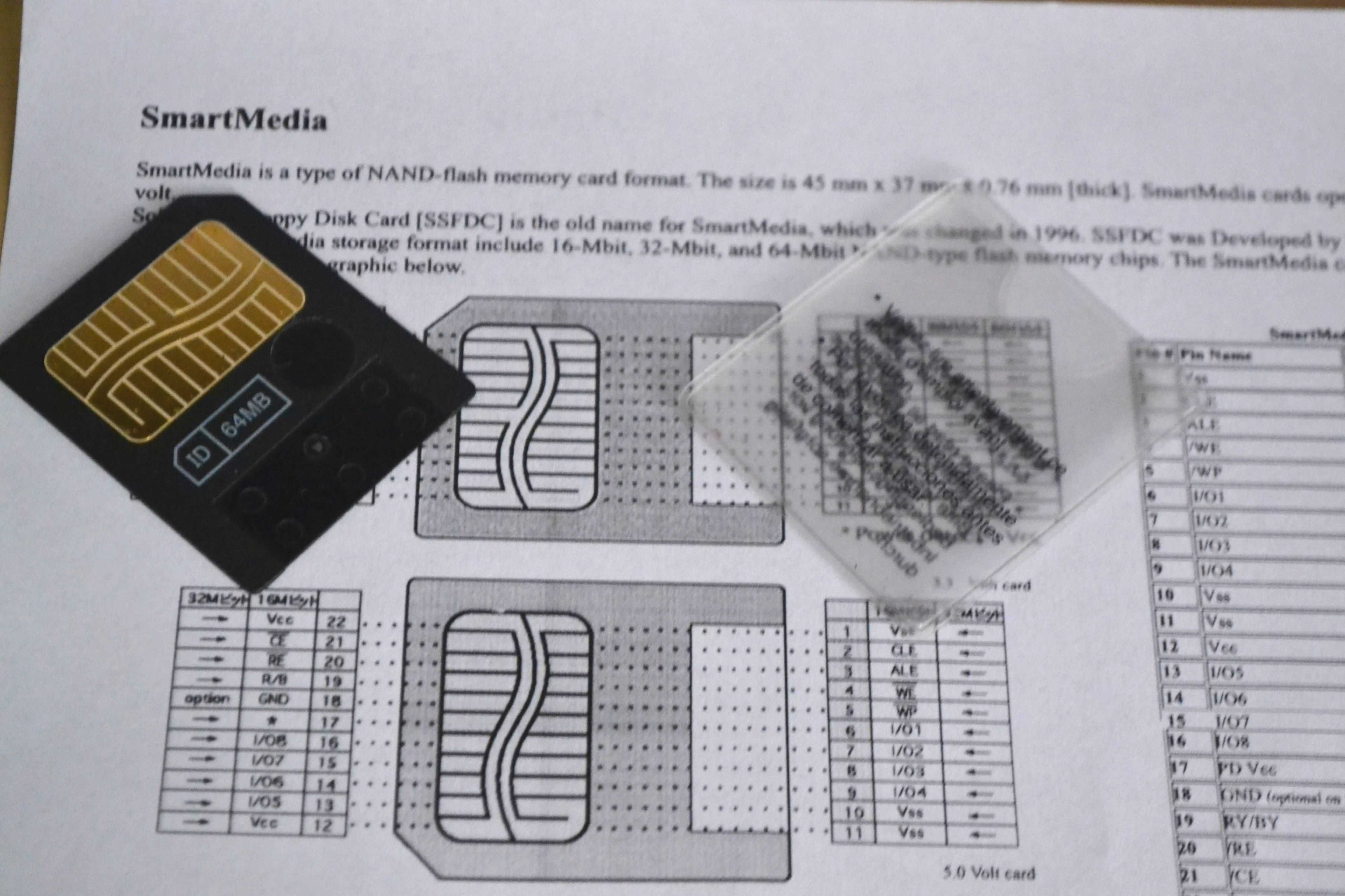 karta pamięci SMARTMEDIA 64MB do retro vintage aparat cyfrowy smart