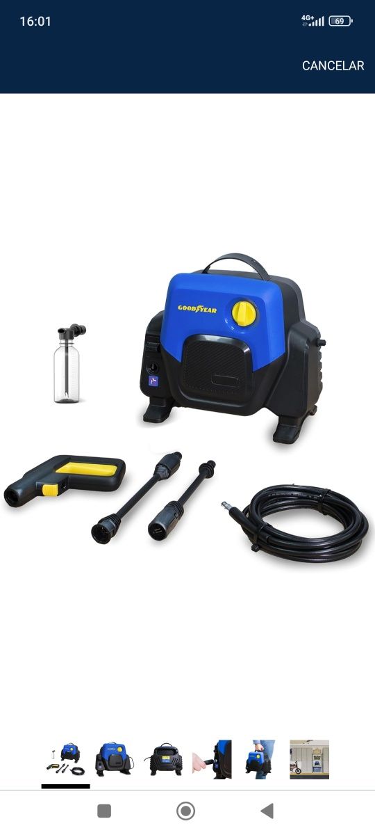 Pistola de Pressão Goodyear compacta potente +reservatório lavar carro