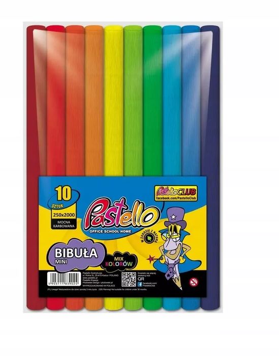 Bibuła marszczona Pastello wielokolorowy. Pastello