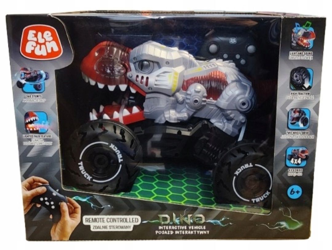 ELEFUN Pojazd interaktywny zdalnie sterowany DINO światło i dźwięk