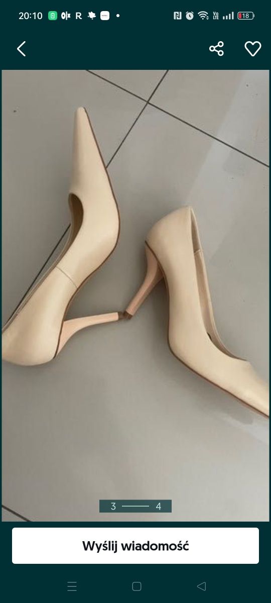 Buty Mango kremowe 37