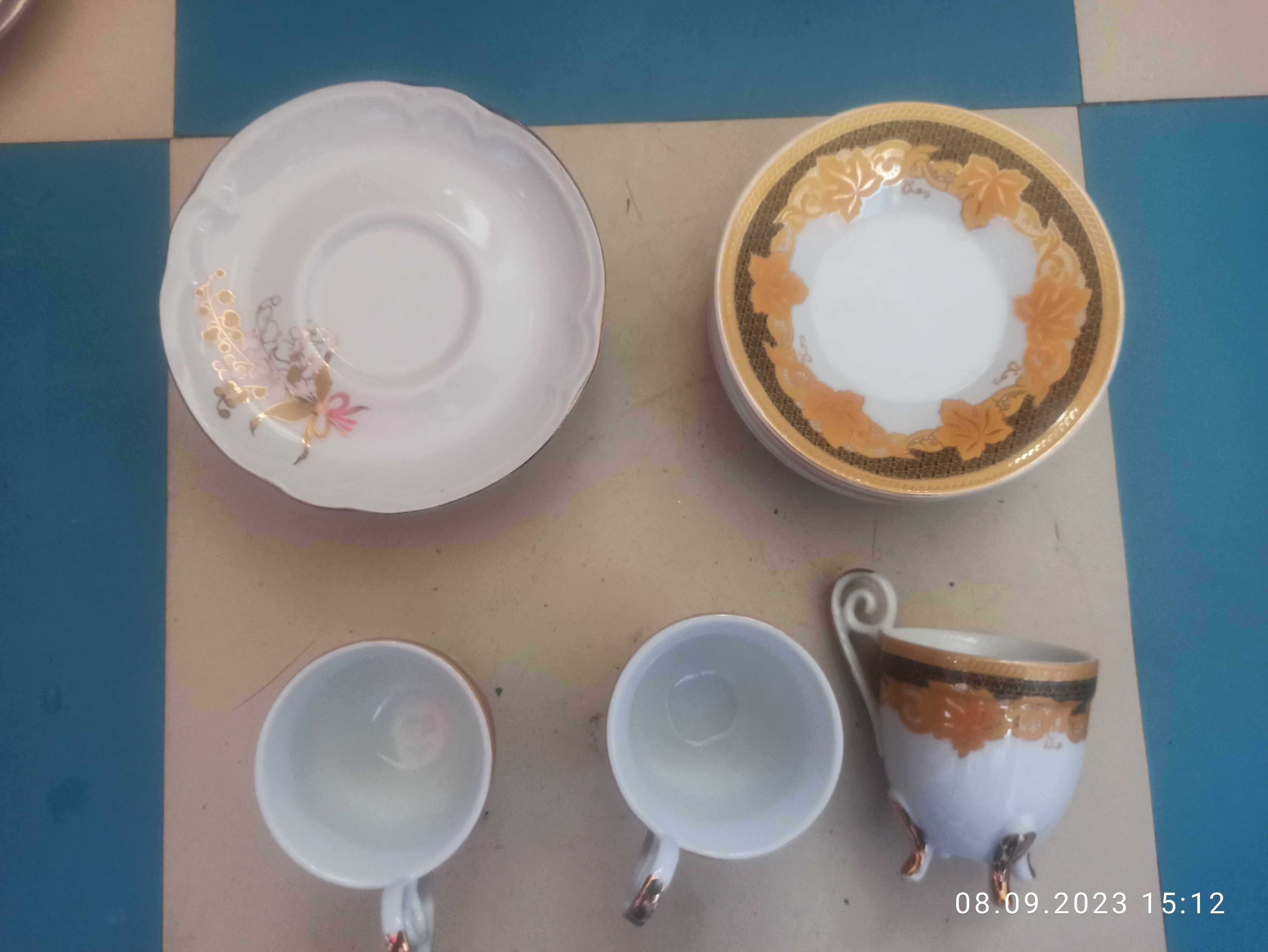эмалированные тарелки и керамические тарелки, блюдца, блюда