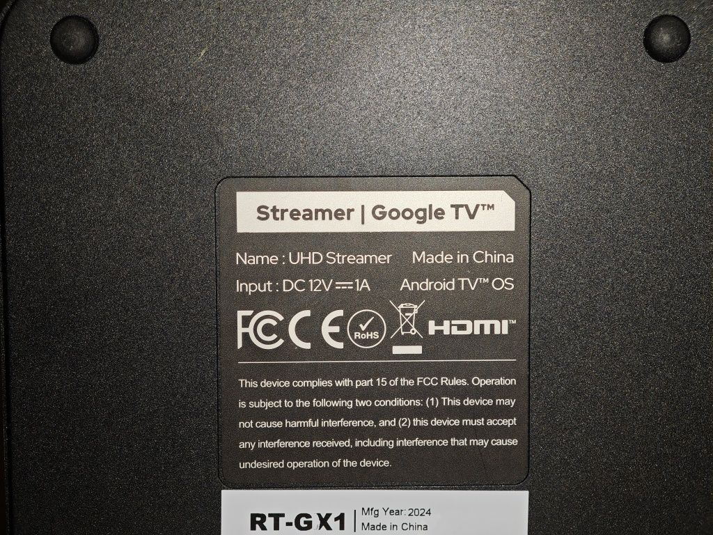 Google TV Streamer RockTek GX1 (Realtek RTD1325, 4/32GB)