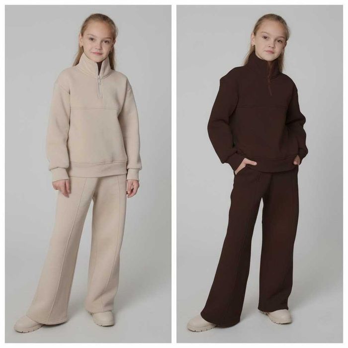 Теплий костюм з начосом для дівчат, від виробника, рости 104 - 170