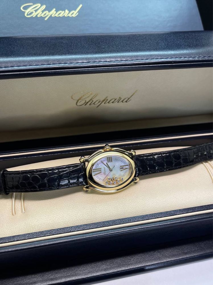 Золотые Часы CHOPARD Happy Sport Oval Бриллианты 30x40mm 6.000$