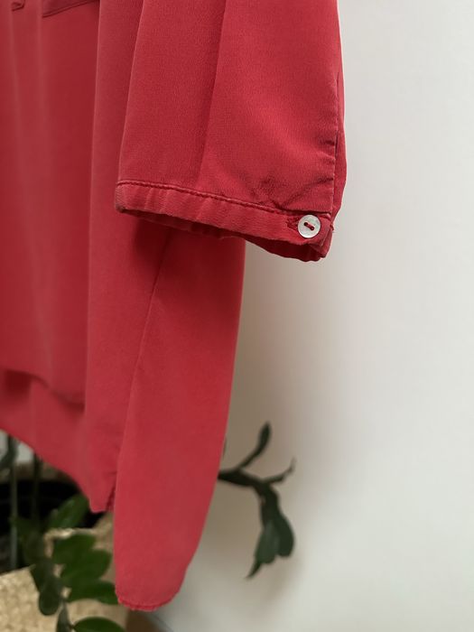 Czerwona Damska Bluzka Koszula Prześwitująca Casual Rozmiar S/M 36/38