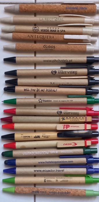 Canetas novas com publicidade para colecionadores
