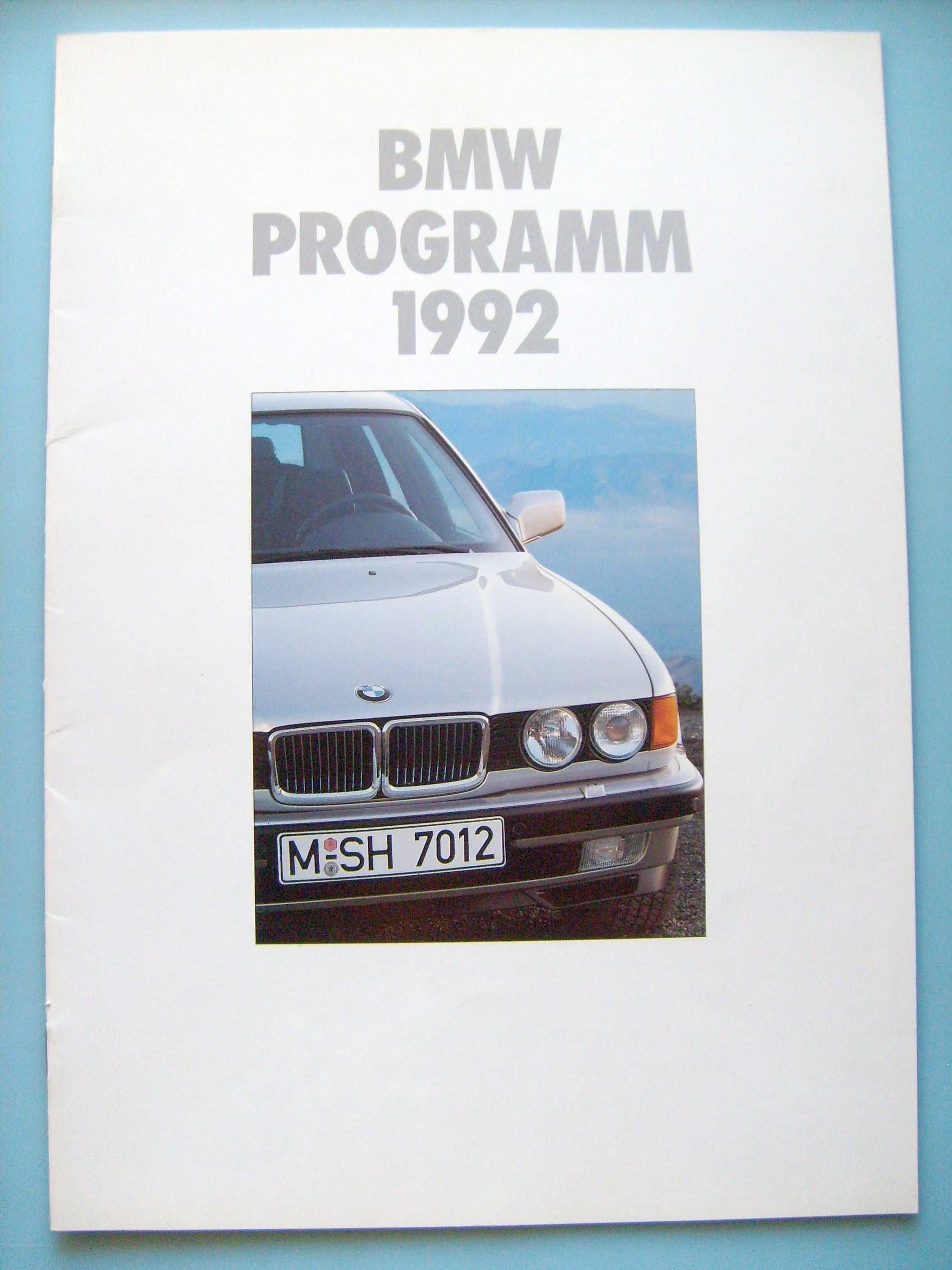 BMW Programm 1992 / 3 E30 + E36, 5 E34 + M5, 7 E32, 8 E31 / prospekt