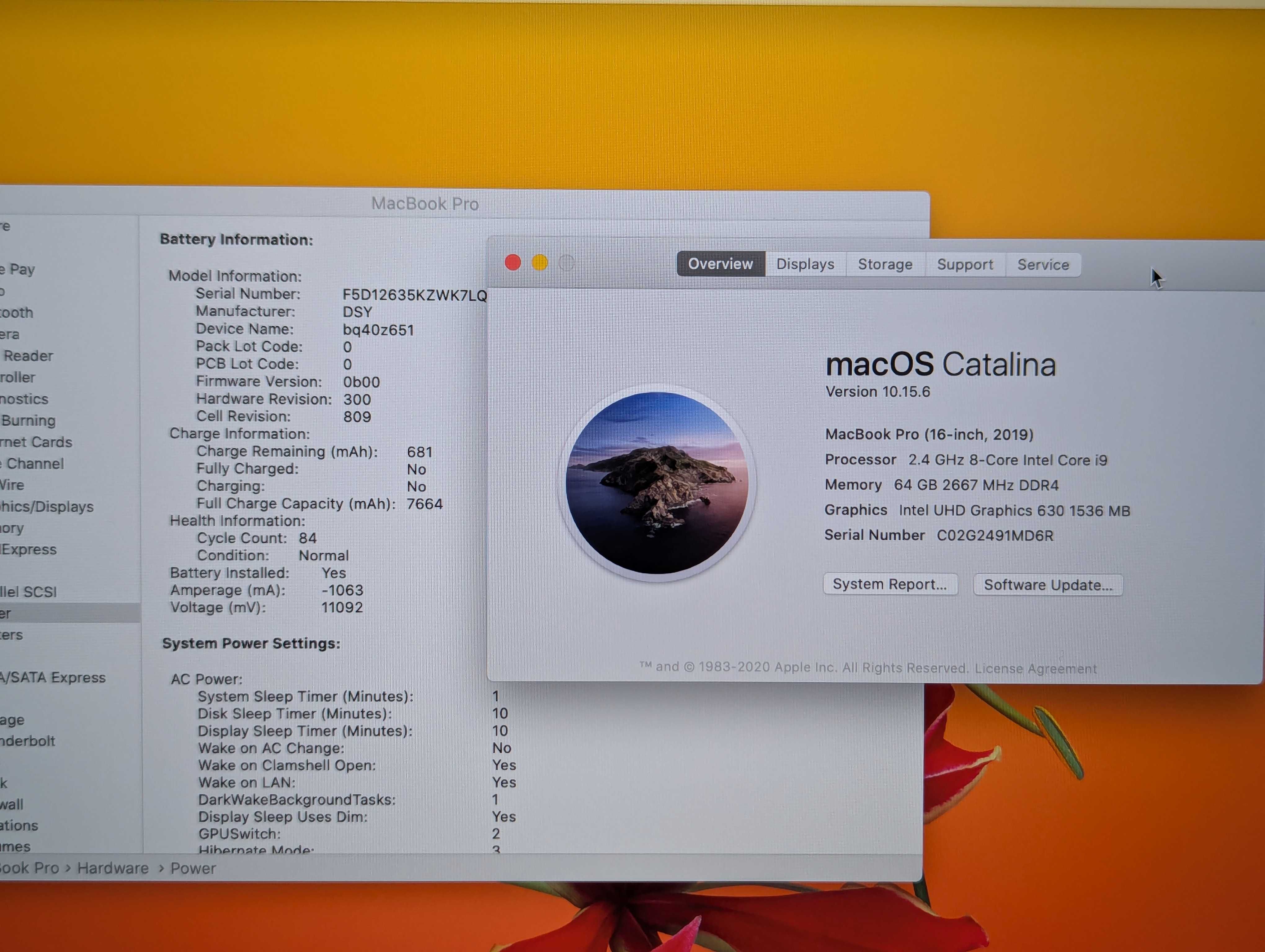 Macbook pro 16 2019 core i9 2.4ghz 64/512gb pro 5500m 8gb