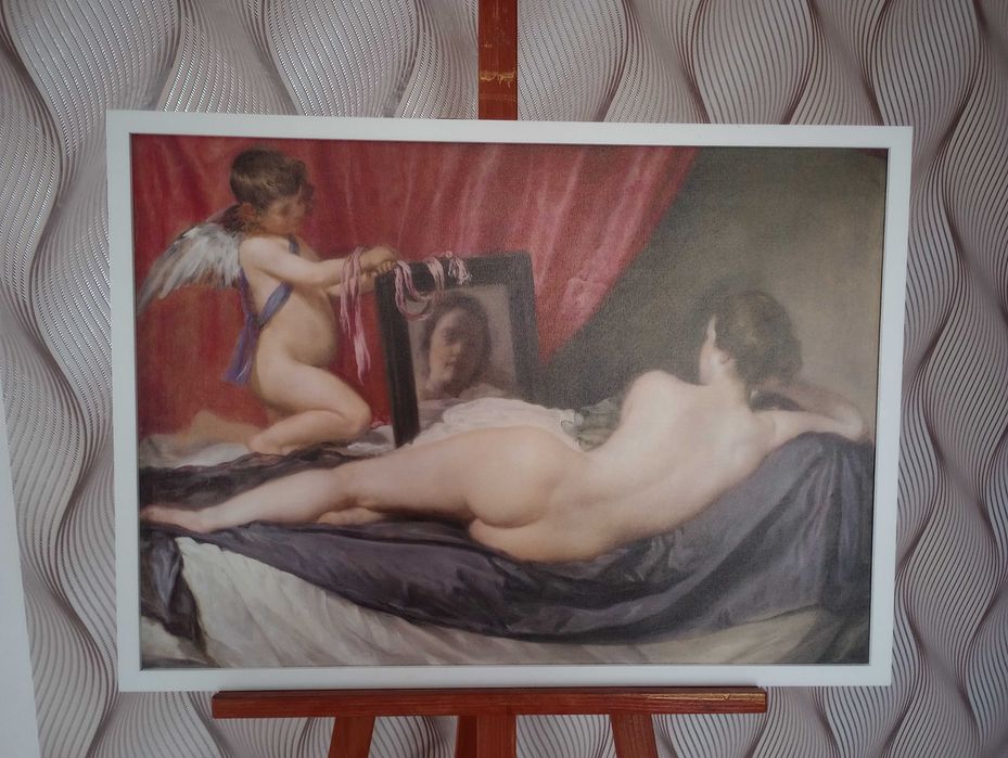 Obraz na płótnie - Wenus z lustrem - Diego Velázquez , 50x70cm