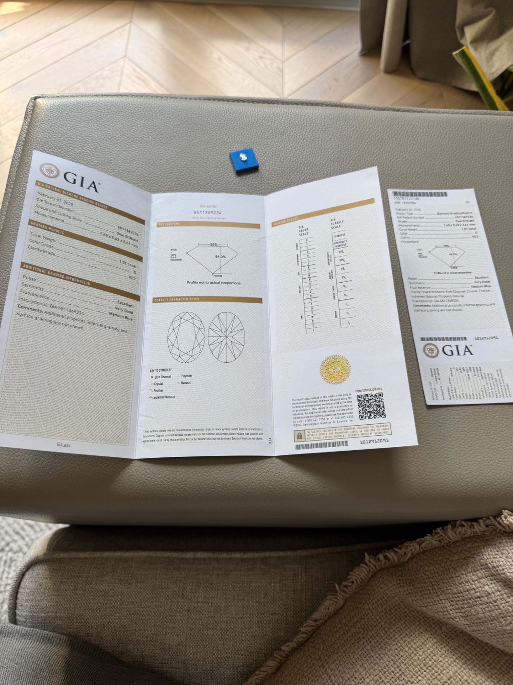 Naturalny Diament INWESTYCJA 1.01 ct G/ VS2 oval Certyfikat GIA SKLEP!