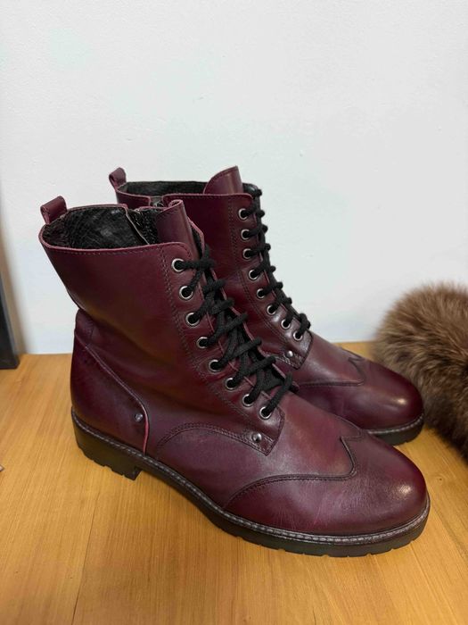 Шкіряні жіночі черевики, підошва Vibram. Розмір 42 (27,5 см).