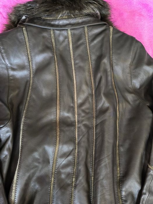 Płaszcz SKÓRA roz. 4XL/46 butelkowa zieleń