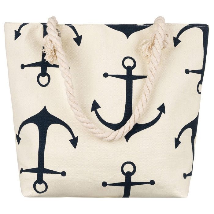 Plażowa torba damska z poliestru w kotwice