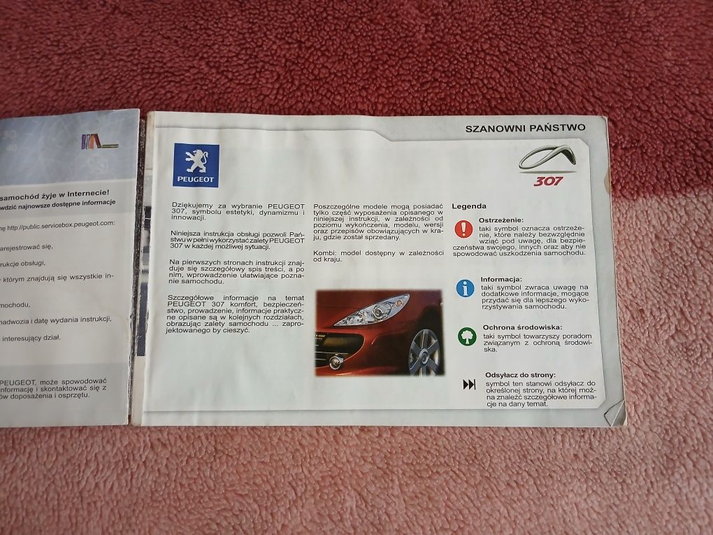 Instrukcja obsługi Peugeot 307 w języku polskim