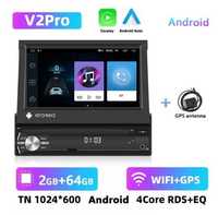 Rádio 1Din Android - 2Gb RAM/ 64Gb ROM - GPS / Wi-fi / RDS