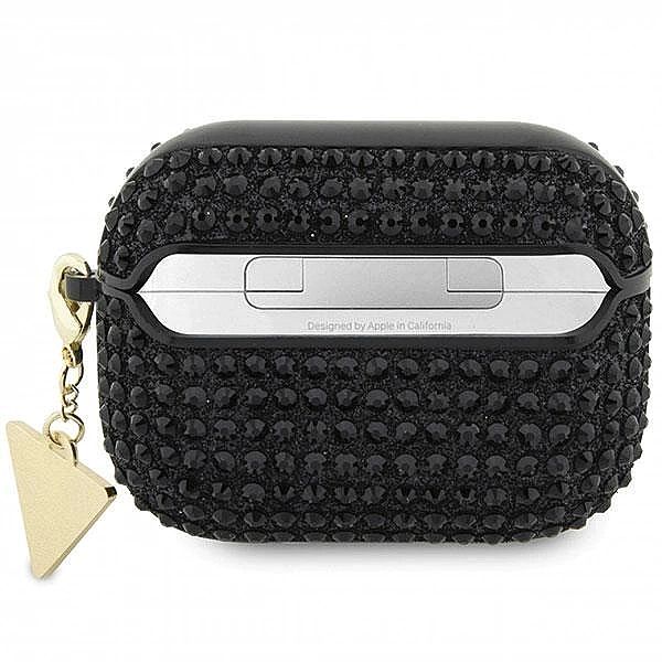 Etui Guess Rhinestone Triangle Charm na AirPods Pro - czarne