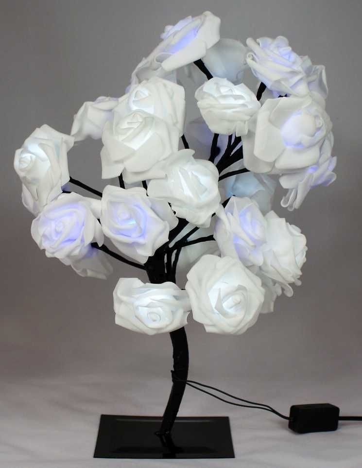 Lampa kwiaty róże LED biało-niebieskie