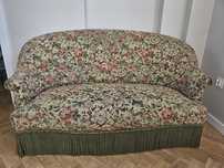 Kanapa w kwiaty vintage frędzle 120 cm