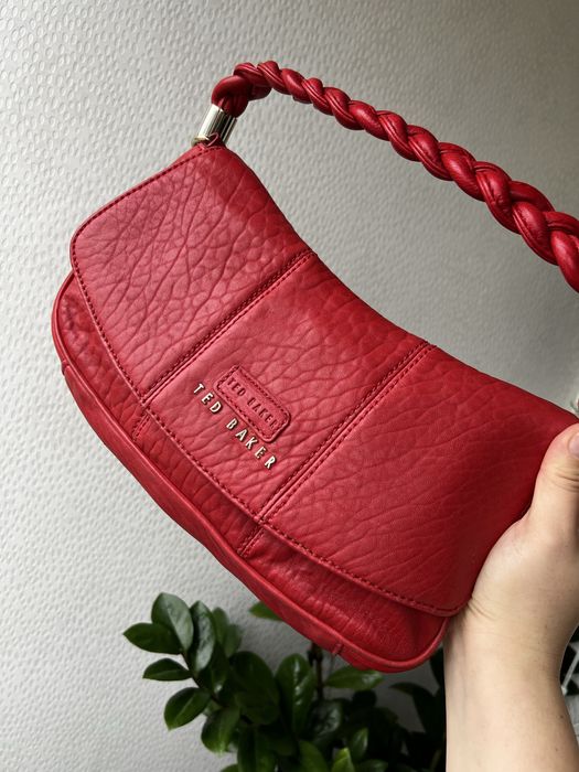 Ted Baker сумка багет вінтажна шкіряна червона