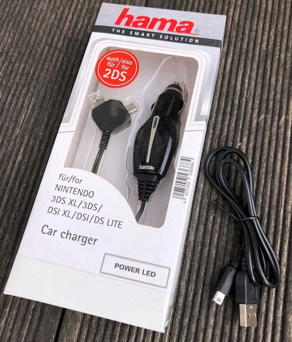 Ładowarka samochodowa + Kabel ładowania 2DS 3DS LL DSi XL NEW