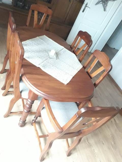 Stół i krzesła drewno (Dania) NOWE!